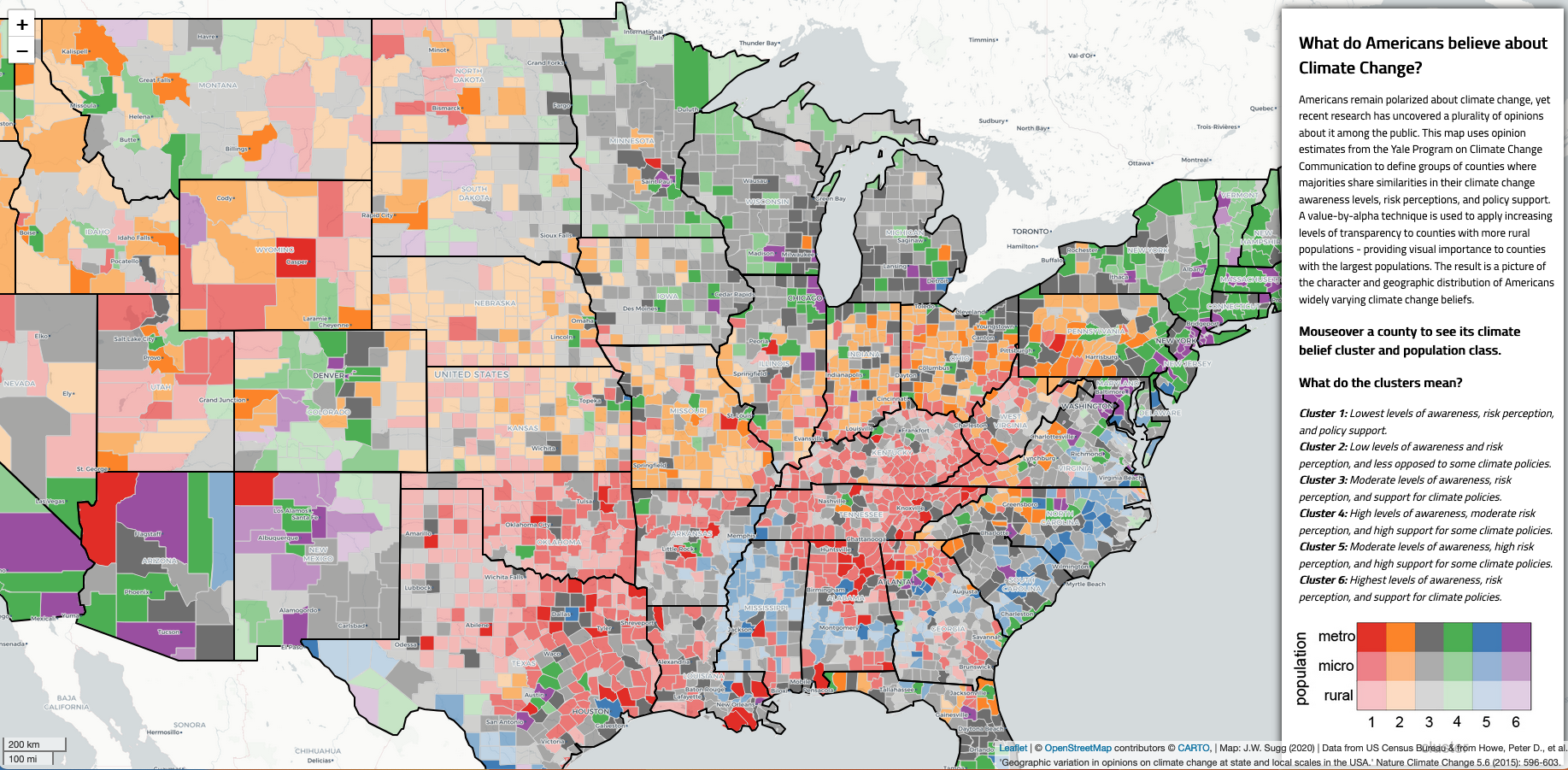 Climate beliefs map