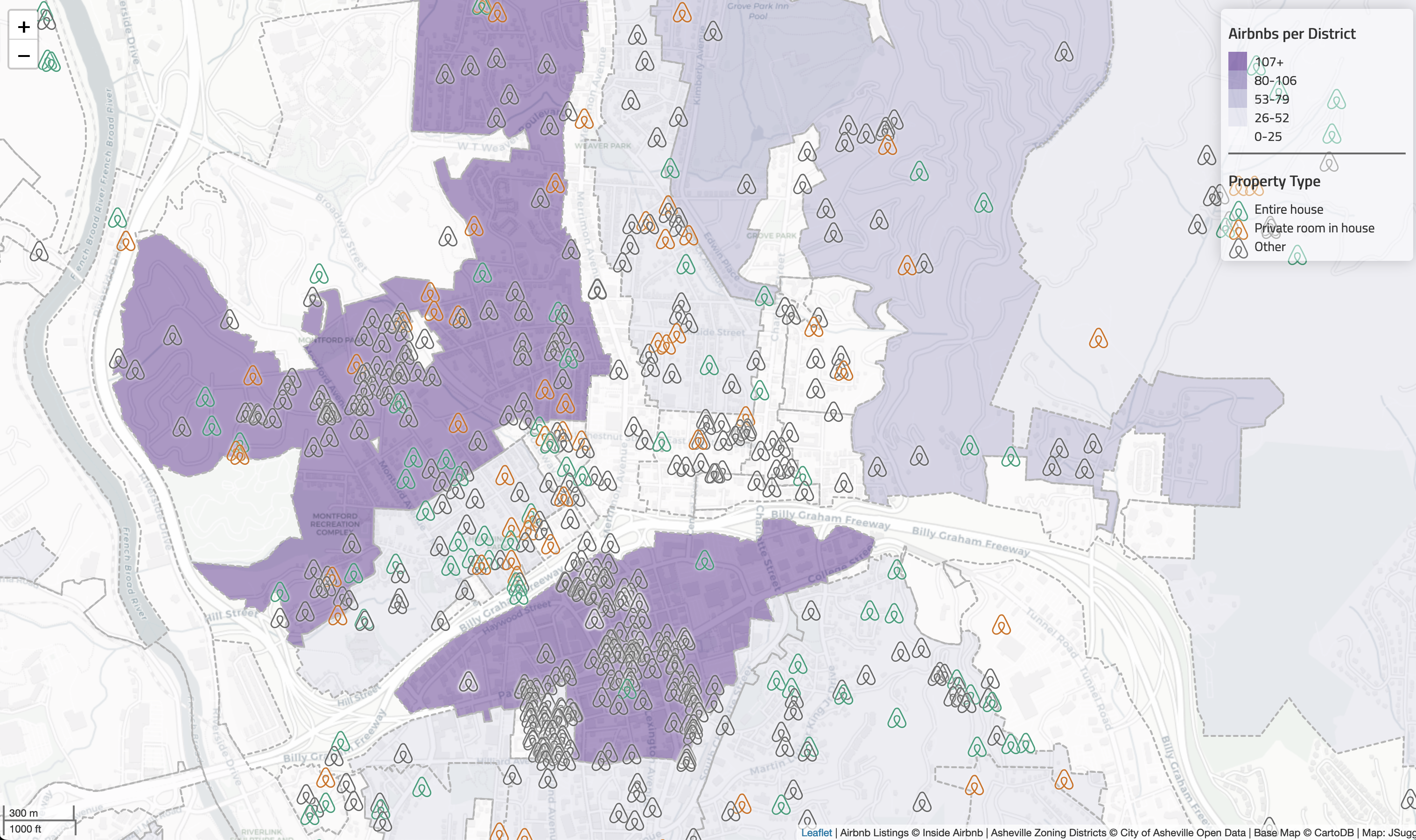 Bivariate AirBnB map